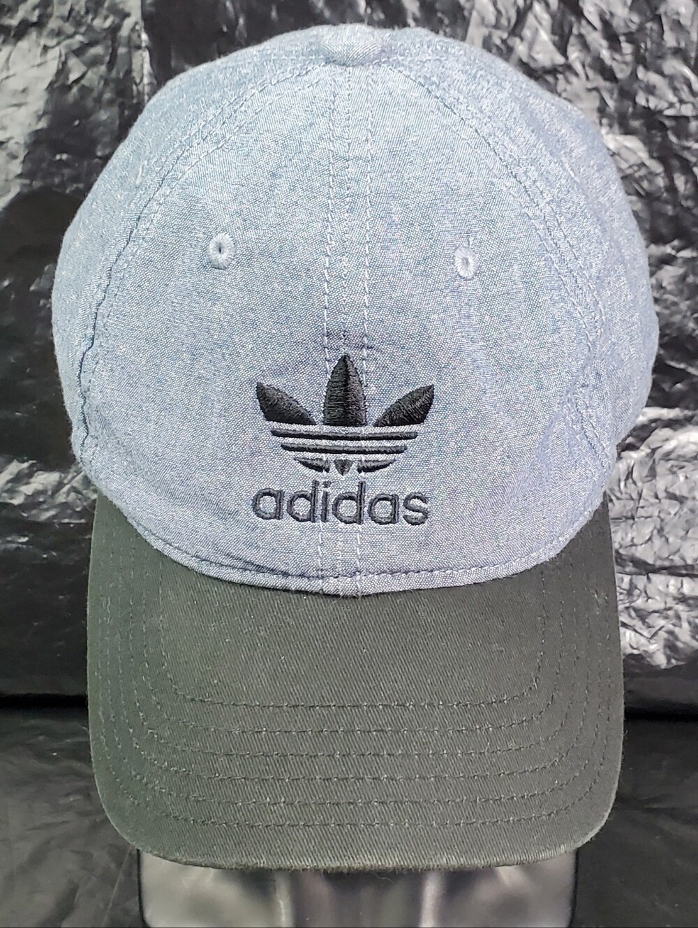 Adidas 2018 Chambray Cotton Trefoil Adjustable Baseball Hat Cap Classic - EUC